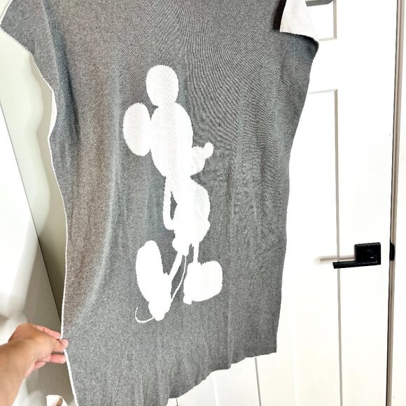 Ethan Allen x Disney Mickey Mouse Reversible Stroller Blanket Gray White Soft - Picture 1 of 4